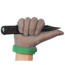 Cut Resistant Gloves Level 9 Protection Stainless Steel Safety Gloves Food Grade for Outdoor Cooking, 5 Pcs (Size L)