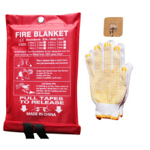 Fire Blanket 1m x 1m Fiberglass Fireproof Safety Blanket for Kitchen, Car, Camping, Rapid Fire Suppression
