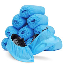Disposable Shoe Covers 100 Pack Non Woven Non Slip Booties Durable Tear‑Resistant Elastic Fit for Home and Workplace