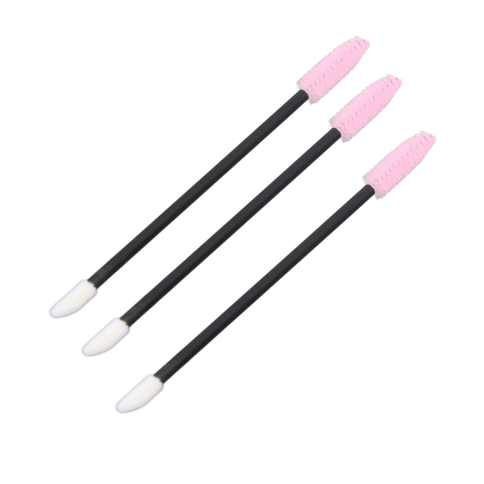 Disposable 50PCS Pink Double Headed Lip, Eyelash & Eyebrow Brush - 11.7cm