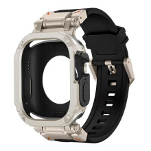 Case 45mm TiBlack TPU Protector with Silicone Band for Apple Watch Ultra 2 Series 9 8 7 6 5 4