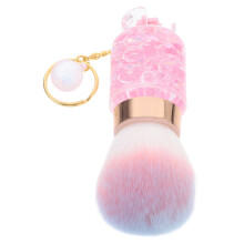 Makeup Brush with Soft Fine Bristles for Blush Powder and Nail Dust Removal, Ergonomic Pink Handle