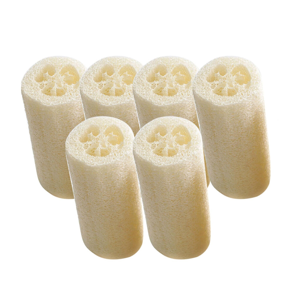 Natural Loofah Sponge Scrubber Pack of 6 for Kitchen Dishwashing and Gentle Body Exfoliation