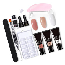 Kit professionnel de gel pour extensions des ongles 11 pièces avec lampe pour salon à domicile