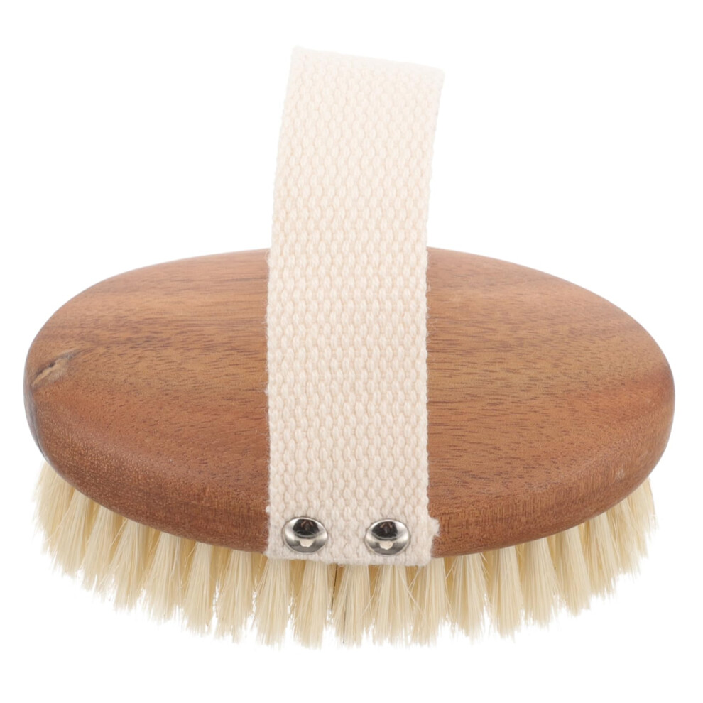 Body Scrubber with Soft Natural Bristles, Gentle Exfoliating Bath Brush for Wet and Dry Use