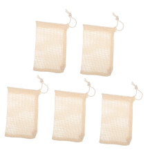 5pcs Natural Sisal Soap Pouch Exfoliating Soap Bag with Drawstring for Rich Lather Shower Travel