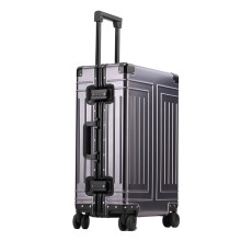 26 Inch Spinner Luggage with 360 Wheels, Large Capacity Rolling Suitcase in Neutral Gray for Travel