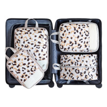 4pcs Travel Packing Cubes Set for Suitcase, Durable Fabric Luggage Organizer with Printed Design