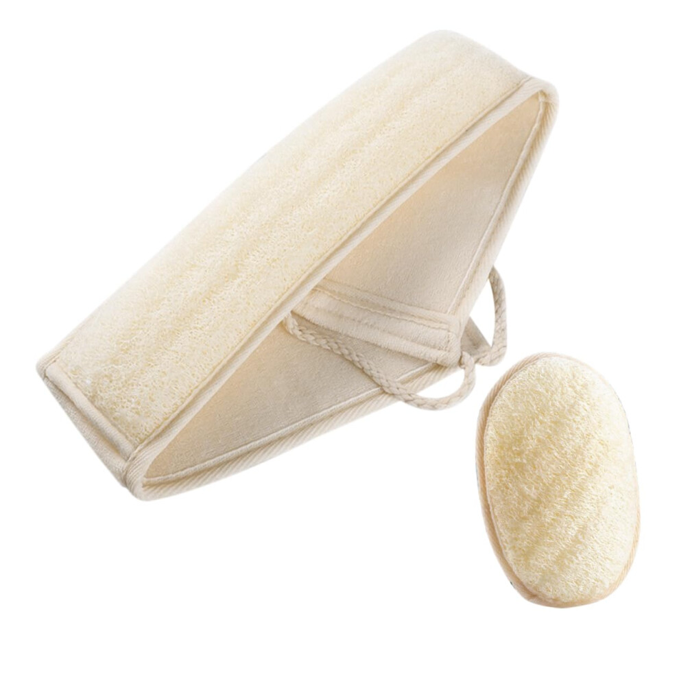 2 Pack Natural Loofah Back Scrubber and Sponge Gentle Exfoliation for Sensitive Skin Shower Bath