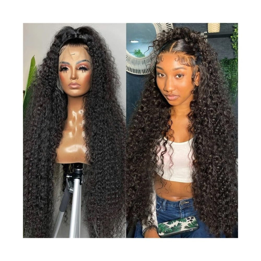 Deep Wave Lace Front Wig Brazilian Remy Human Hair HD Transparent 13x4 Glueless 10inch