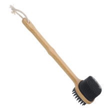 Long Handle Silicone Back Scrubber with Bamboo Handle, DoubleSided Bath Brush for Gentle Exfoliation Ref: 1062