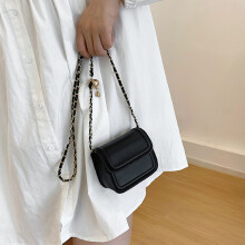 Borsa Donna Nero in PU con Catena, Bag Semplice da Giorno, Taglia Standard