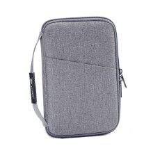 Travel Passport Wallet RFID Family Organizer Case with Secure Document Storage and Discreet Grey Finish
