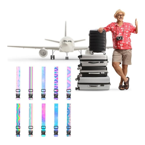 Adjustable AntiTheft Luggage Strap with Lock, Heavy Duty Suitcase Belt for Travel, 5 x 180cm 1