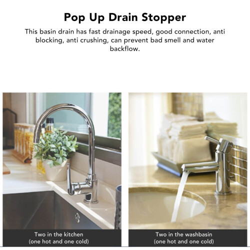 Home White Bathroom Sink Drain Stopper Press Bounce Deodorization for Easy Use 2