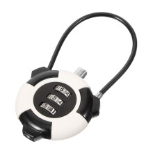 3 Digit Combination Padlock with Flexible Wire Cable, Keyless Security Lock for Luggage and Travel