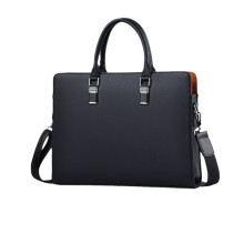 Men's Shoulder Bag Large Capacity Business Briefcase with Color‑Match Finish and Adjustable Strap