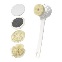 Electric Body Scrubber with Digital Display, Rechargeable Shower Back Brush, 3 Intensity Levels