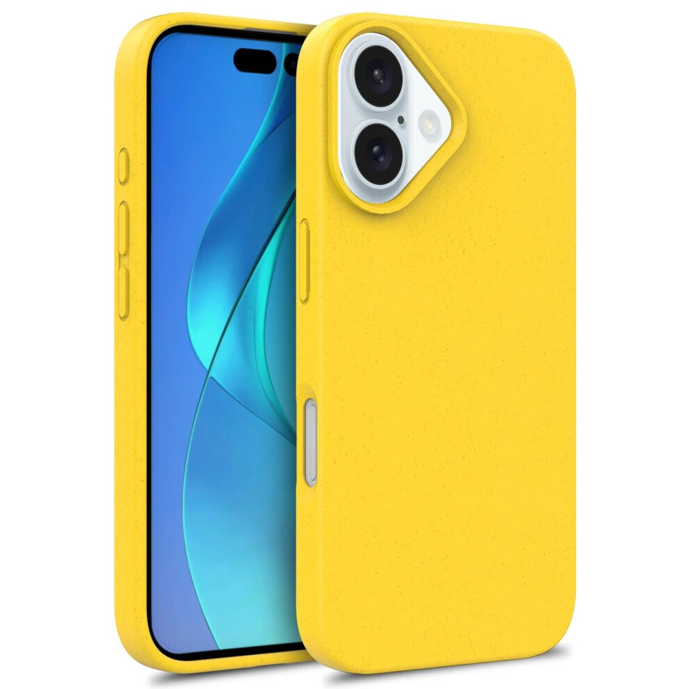 EcoâFriendly Wheat Straw Case For Iphone 15, Slim Matte Soft Cover With ShockâAbsorbing Protection, Yellow 9330225984733