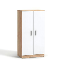 Zapatero de 2 puertas en blanco artik y roble canadian 55x108 cm Liam