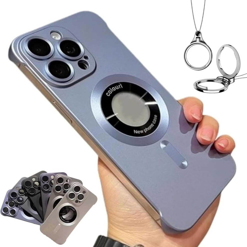Magnetic Case Ultra Thin Frosted Half Cover With Camera Protection And Matte Finish For Iphone 16 Pro Gray 9330225960744