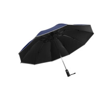 Windproof Automatic Folding Umbrella 120cm Reverse Design with Reflective Strips for Travel and Business