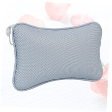 Mesh Bathtub Pillow with Suction Cups for Neck and Back Support Fits Standard Tubs Blue