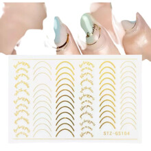 Rose Gold Lace Nail Art Stickers Self Adhesive Nail Decals for Elegant French Line Manicure