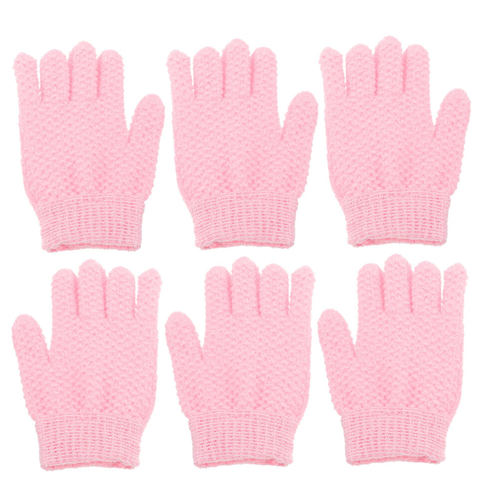 Exfoliating Gloves 3 Pairs Nylon Body Scrubbing for Deep Skin Cleansing and Dead Skin Removal