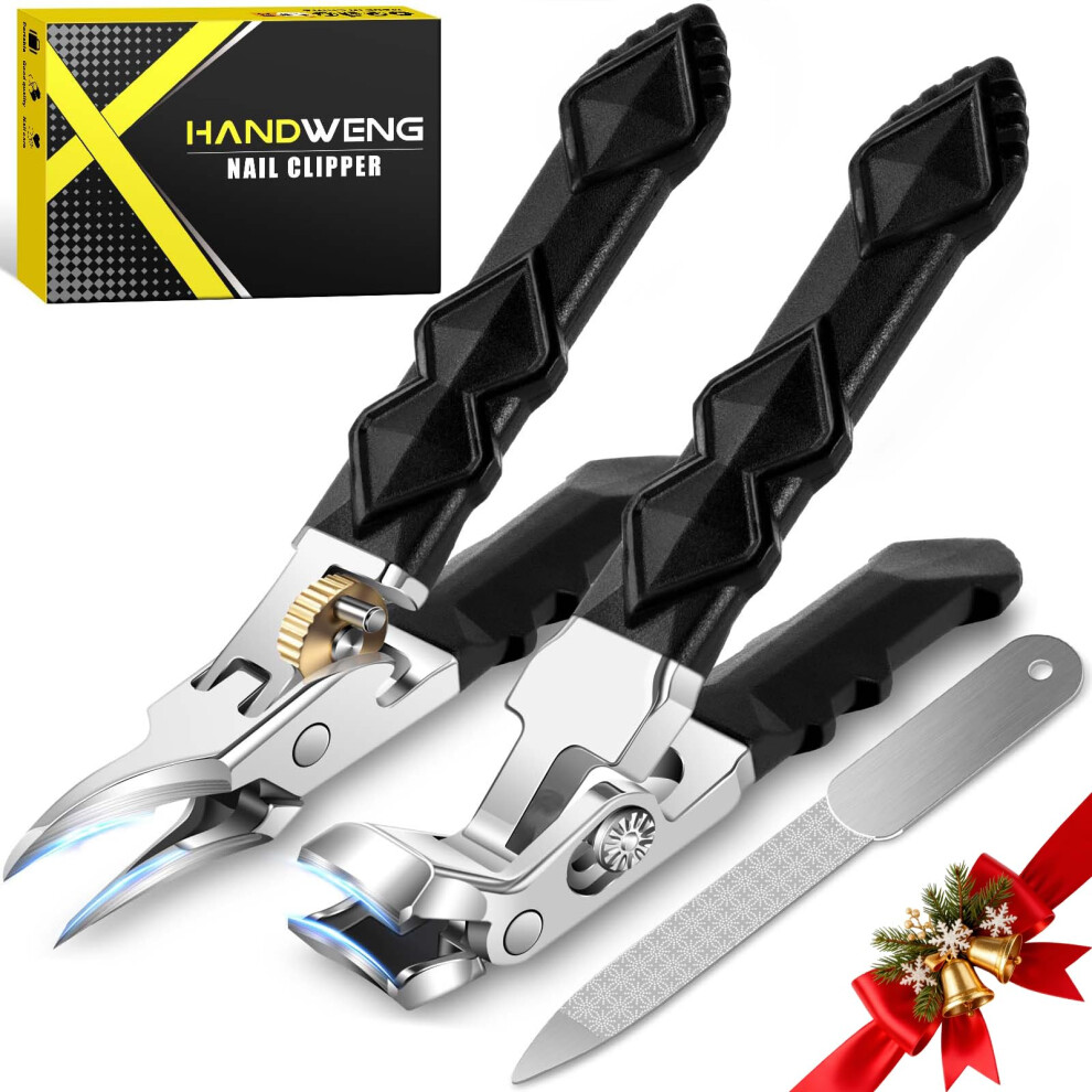 Ingrown Toenail Clippers with Angled Head, Wide Jaw for Thick Nails, Long Handle for Men