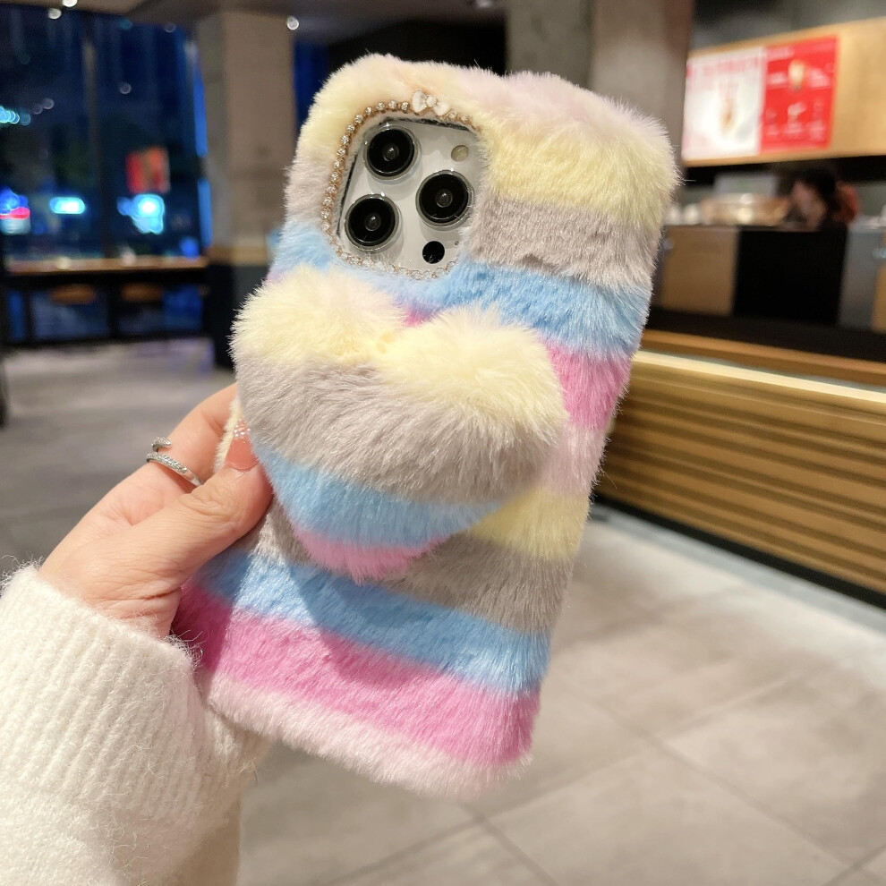 Faux Rabbit Fur Phone Case For Motorola Edge Plus 2023, Cute Fluffy Plush Cover With Soft Protection And Giftready Design 9330225816591
