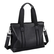 EMNZSS Men's Leather Briefcase Cowhide Laptop Bag Business Crossbody Large Capacity