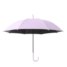 Portable Umbrella with Sun Protection, Long Purple Handle, DualUse for Rain and Sun Travel
