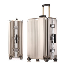 24 Inch Hardside Luggage with Wheels, TSA Approved Hard Shell Suitcase, ImpactResistant Gold Finish