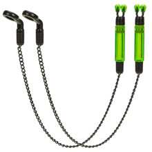 2pcs Bite Alarms Carp Fishing Swingers Bobbins for Fishing Alarm Indicator ,Chain Bite Alarm Fishing Tools Green
