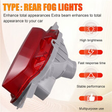 Rear Fog Lights Rear Bumper Lights for C-HR 81480-F4010 81480-F4030 81480-F4020
