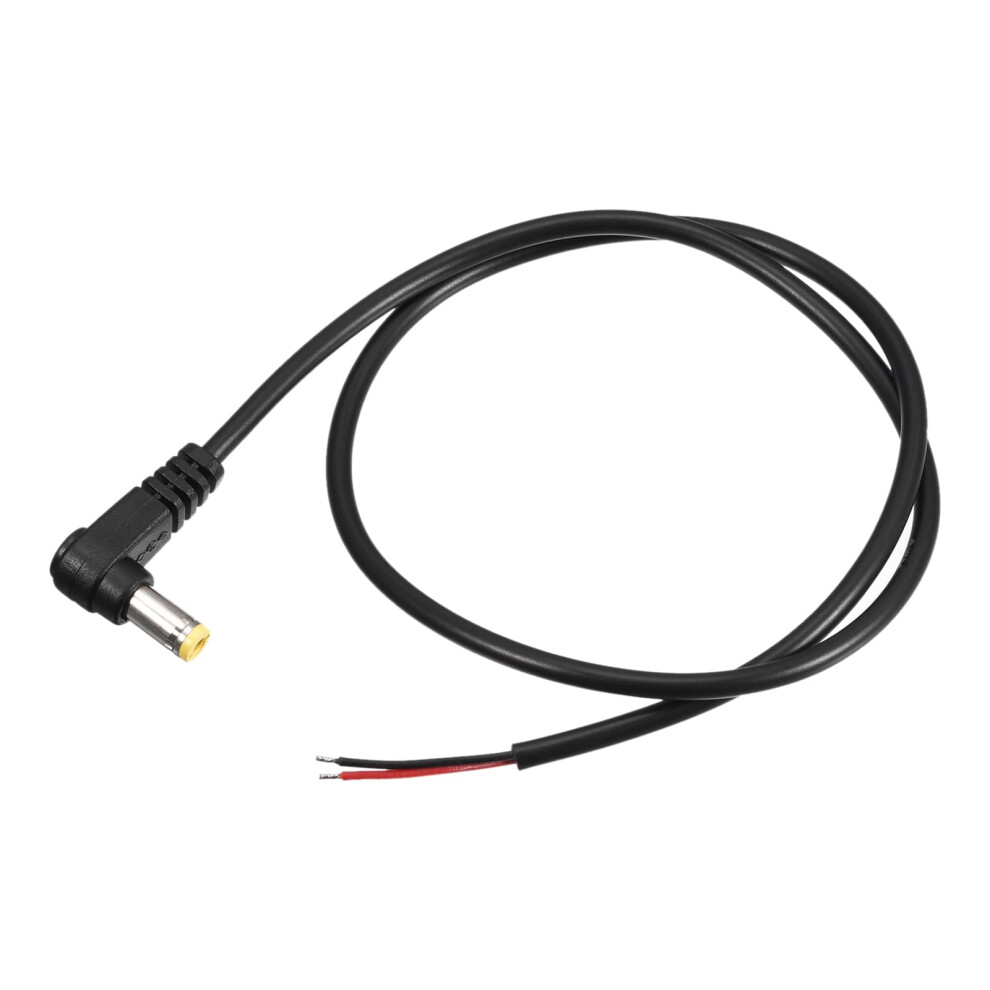 5.5X2.1mm 90 Degree Dc Male Power Plug To Bare Wire Pigtail For Cctv Camera, 0.5M, 10Pack 9073542659600