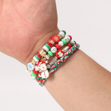 (1) Crystal Xmas Bracelet, Colorful Beads Gift (50 chars)