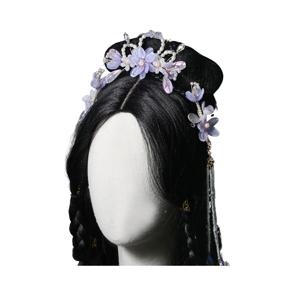 Bright-Home Chinese Style Hairpins/Hair Comb With Flower Decor Non-Slip Versatile Bridal Tassel Headwear For Thick Curly Hair Stylin