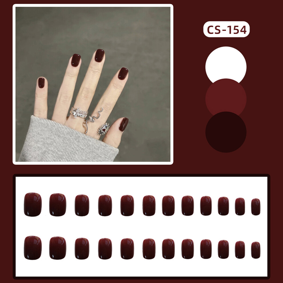 Dachuang Beauty (Jelly Glue Model) Short Red Fake Nails For Women