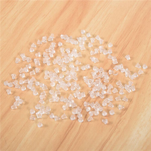 300 Pcs Replacement Clear Soft Plastic Earring Back Caps 1