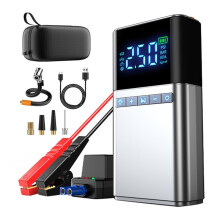Portable Car Jump  with Air Compressor, 12V Battery Pack for Gas/ Engines, Digital Display, LED Lights