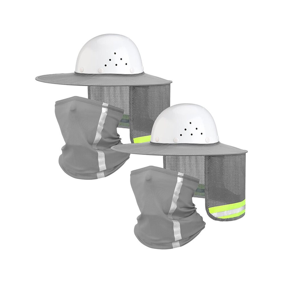 Sun Hard Hat Neck Protection High Visibility Full Brim Mesh Sun Protection And Neck Gaiter Bandana Face Scarf 6033699314046