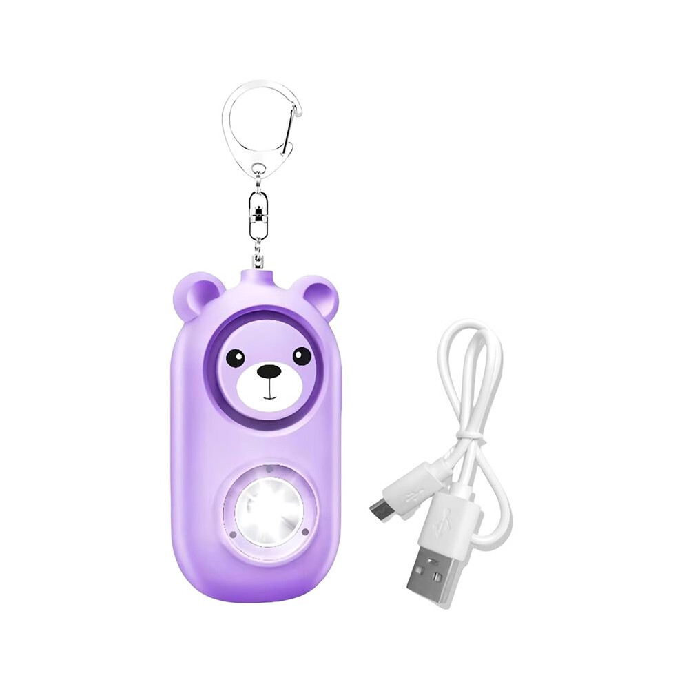 Personal Safety Alarm For Women, Safety Alarm Keychain, Cute Bear Shape With Strobe & 130 Db Speakers Recharge A Light 4712316590507