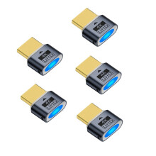 Lot de 5 Adaptateurs D'Affichage Virtuel HDTV 4K Sans Écran Prenant en Charge une Résolution Maximale de 1080p à 60 Hz/120 Hz et de 4K à 60 Hz