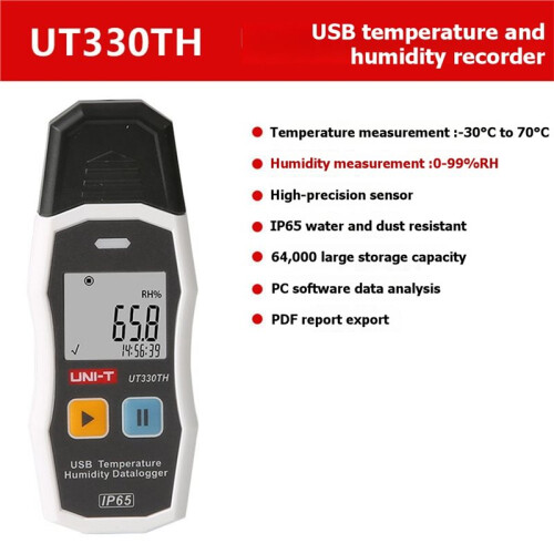 -T Humidity Temperature Data Logger Digital Thermometer Hygrometer USB Recorder High Precision for Food UT330TH 1