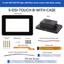 5inch Capacitive Touch Display, 720x1280 Pixels, IPS Panel, 5-Point Touch with Protective Case for Raspberry Pi 5