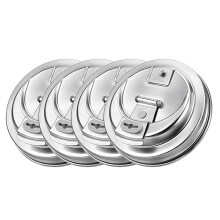 4pcs MasonJar Drinking Lids, Wide Mouth Stainless Steel Sip Lids for Iced Coffee, Smoothies & Cold Drinks,Reusable Lid