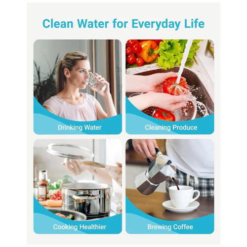 Faucet Water Filter, Replacement for  Filter 36311, FR-200, FF-100,  Tap System, White, 4 Pack
