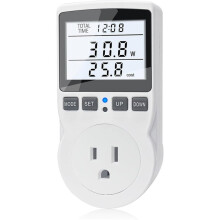 Watt Meter Power Meter Plug Electricity Usage Monitor,Kilowatt Meter Socket Outlet,Voltage Amps Power Meter US Plug